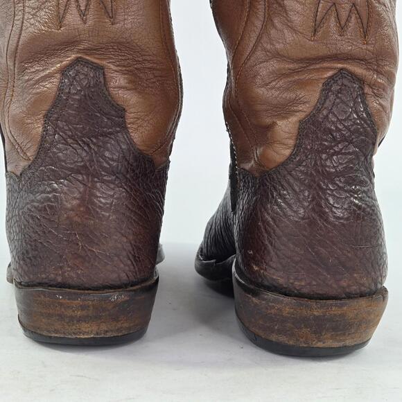 VTG Great Western Custom Boot Two-Tone Leather Boot US 9 Men Side Zip Cowboy - Picture 11 of 15